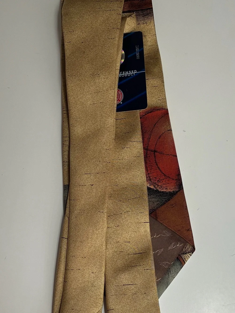 Auburn Tigers Collegiate Football Print Tie - Blue and Tan